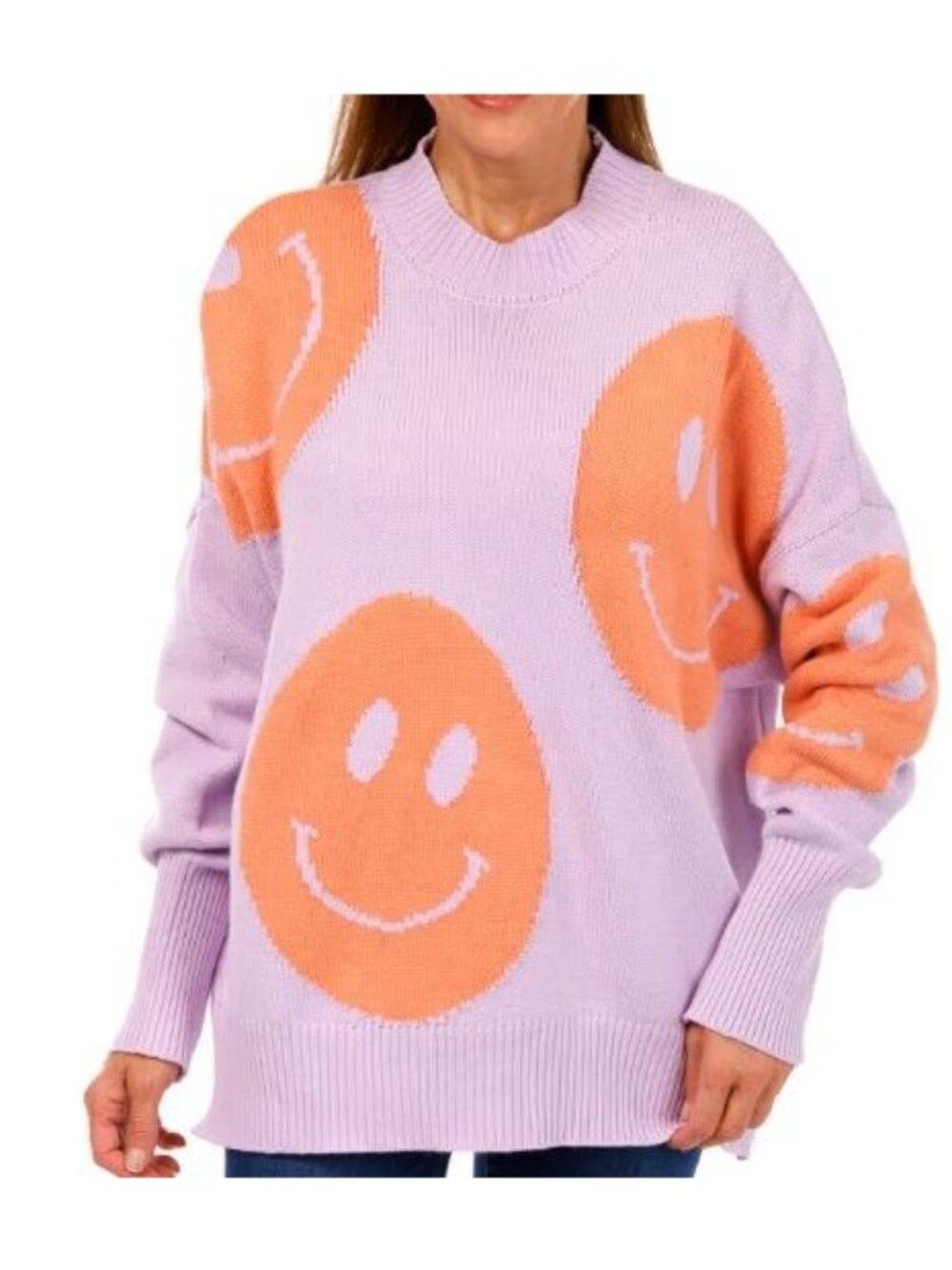 By Together Smiley Face Sweater SMALL